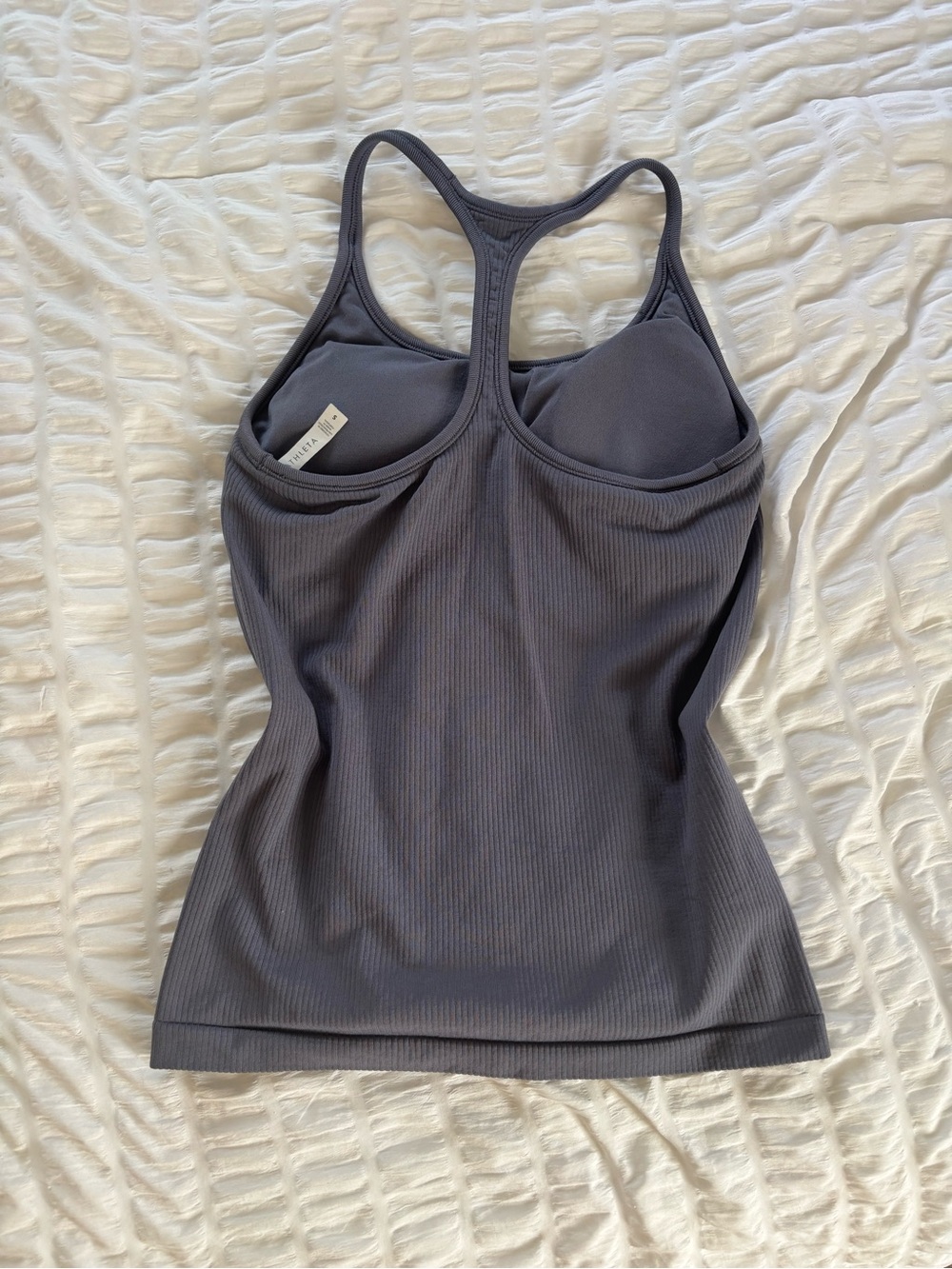 Athleta Ribbed Racerback Tank - Charcoal Gray - Picture 2 of 3